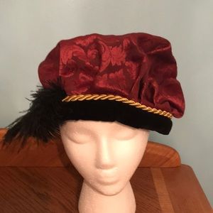 NEW Embroidered costume hat with black velvet rim